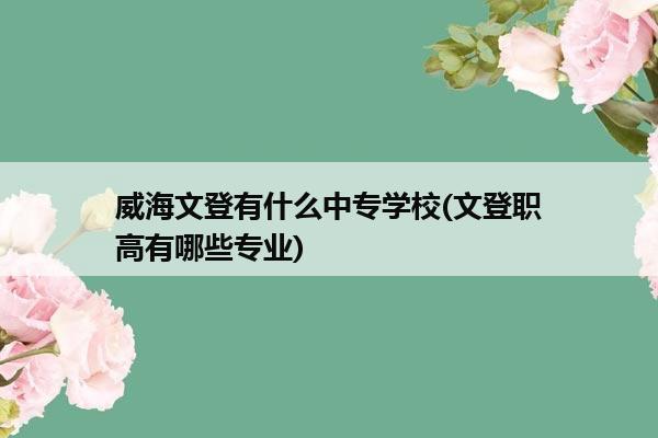 威海文登有什么中专学校(文登职高有哪些专业)